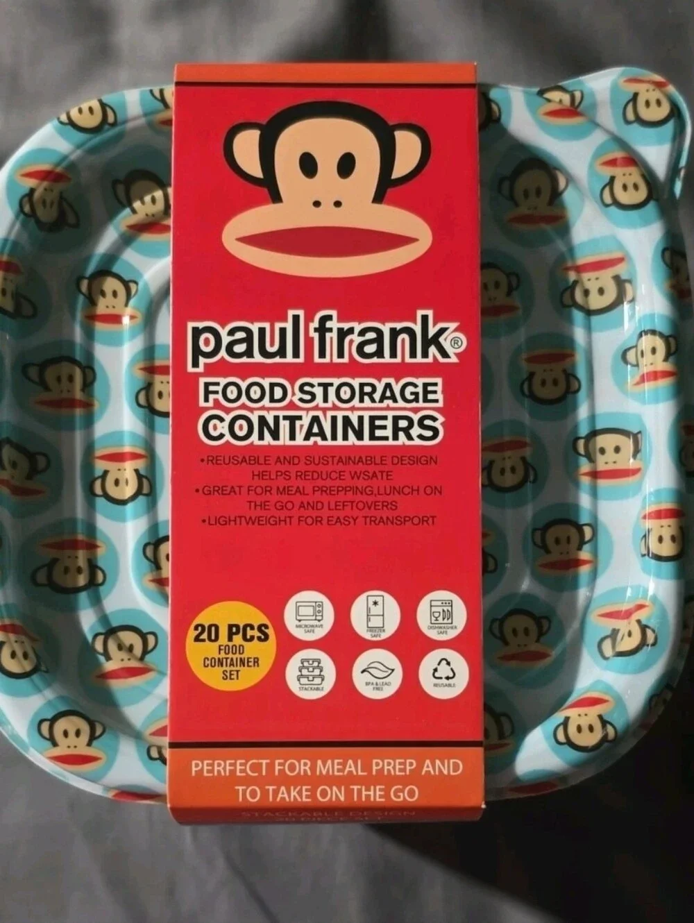 Paul Frank Turquoise Stackable Food Storage Containers - 20 Piece Set